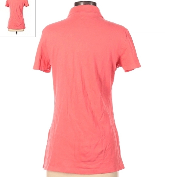 Faded Glory Coral Polo Tee Women’s Medium (8-10) Everyday Summer Spring Preppy - Picture 2 of 5